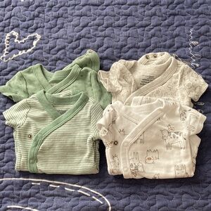 Carter's Green and White Baby One Pieces Set